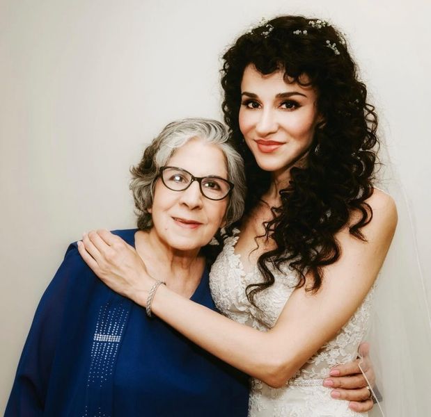 Layla Alizada with her mother