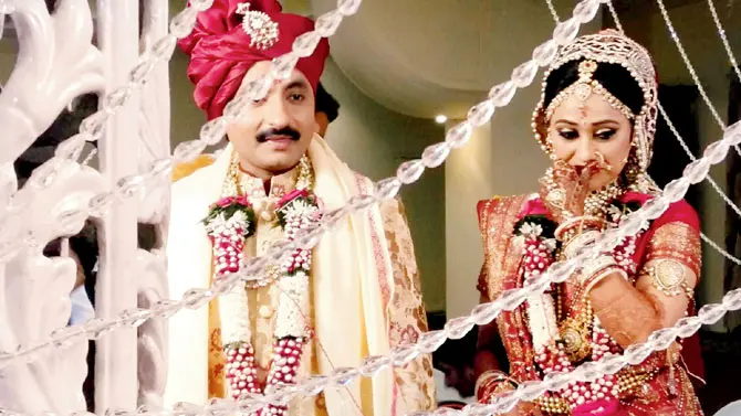 Mayur Padia and Disha in wedding ceremony