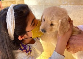 Nitara Kumar with her pet
