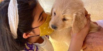Nitara Kumar with her pet