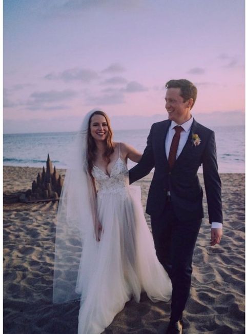 Griffin Cleverly With wife on the wedding day