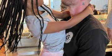 Michaiah Hanks with her dad