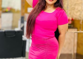 Nisha Lambha in pink dress