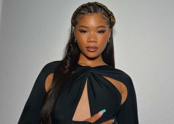 Gia Euphoria in Black Dress